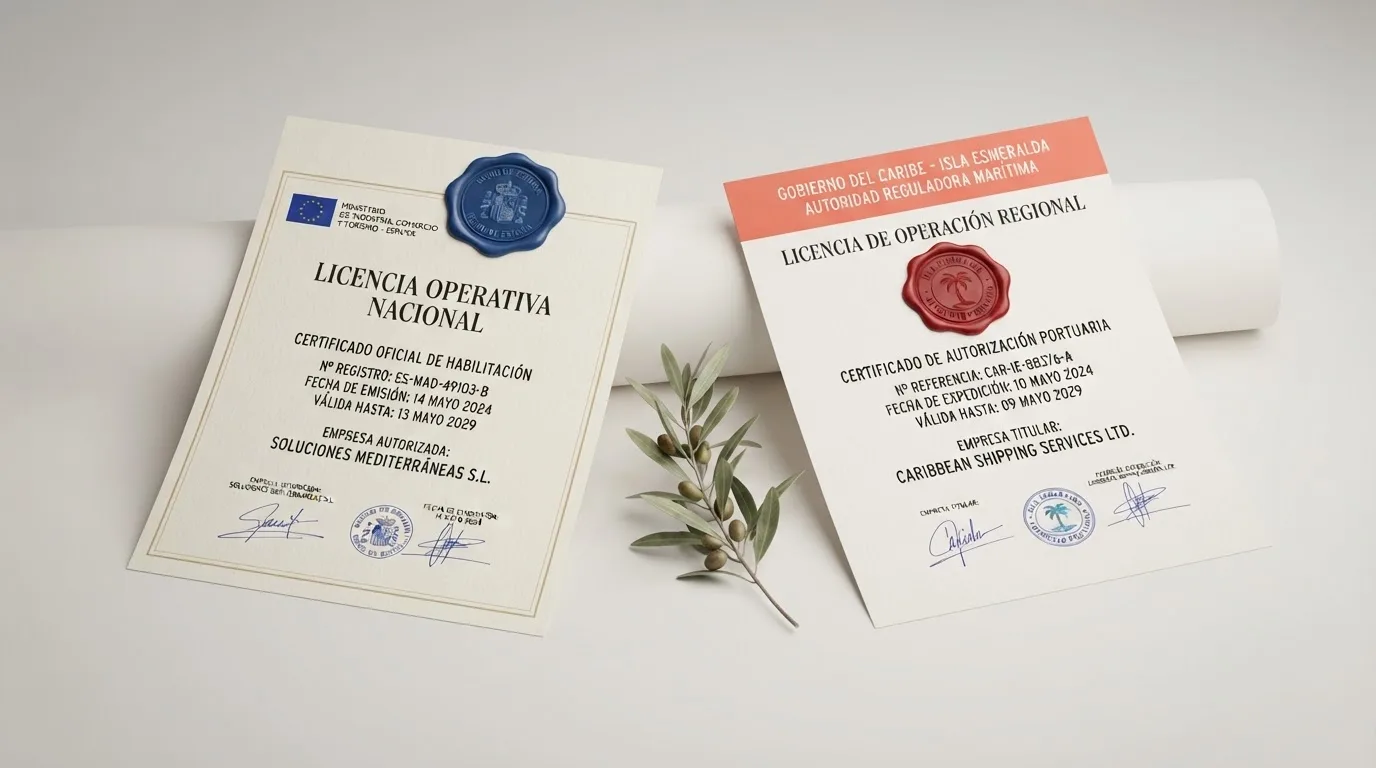 Comparativa visual de los distintivos de licencia de la DGOJ y de la Curaçao Gaming Authority