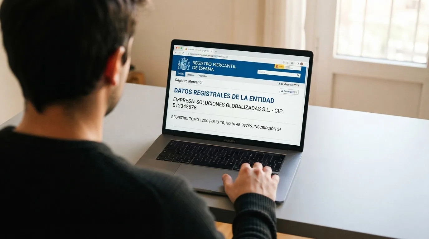 Captura de pantalla del registro público de la DGOJ (ordenacionjuego.es) mostrando la ficha de un operador autorizado, con el dominio .es visible en la barra de direcciones del navegador