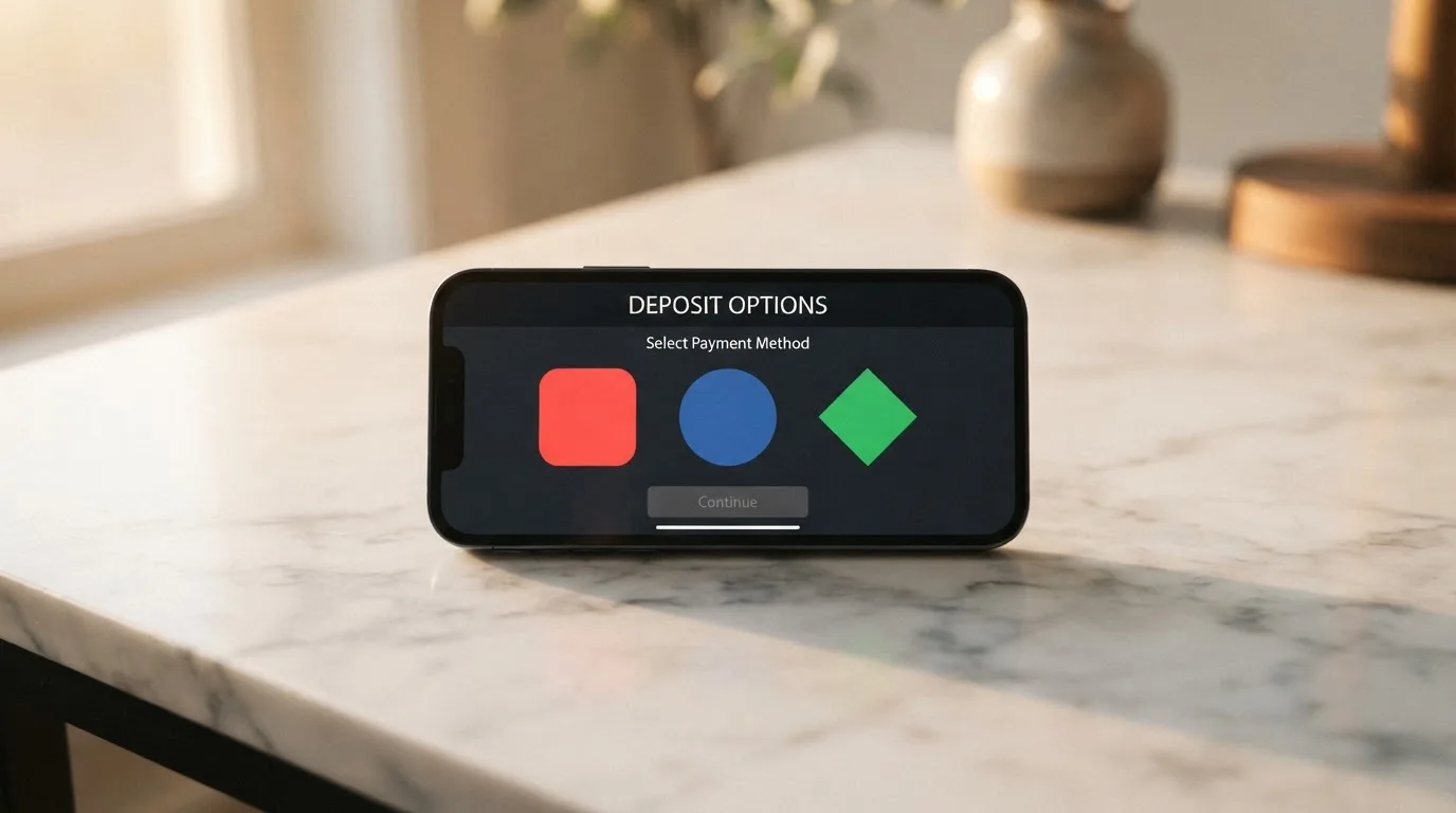 Una comparación visual de los iconos de Bizum, Apple Pay y Google Pay sobre el fondo de la interfaz de cajero de un casino online español