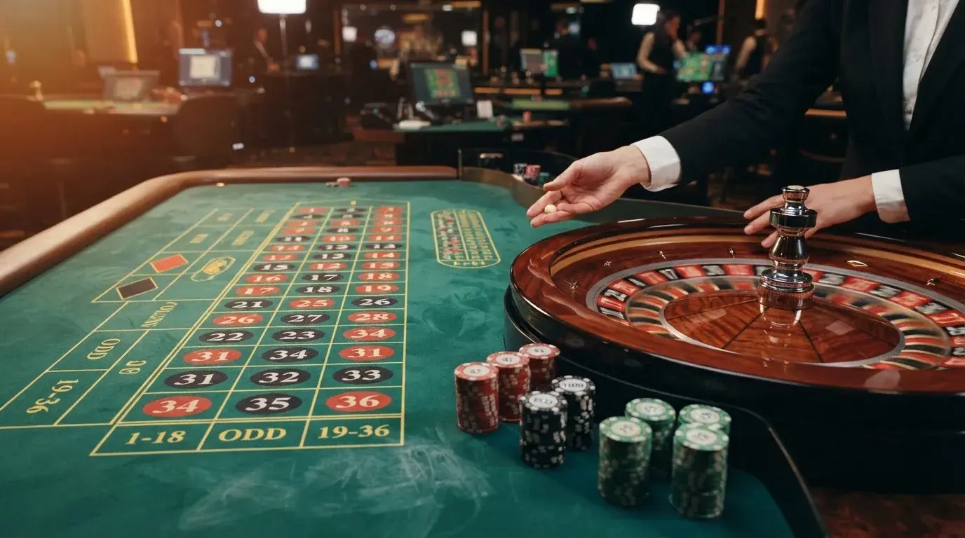 Mesa de ruleta en vivo con crupier español en la plataforma de CasinoBarcelona.es