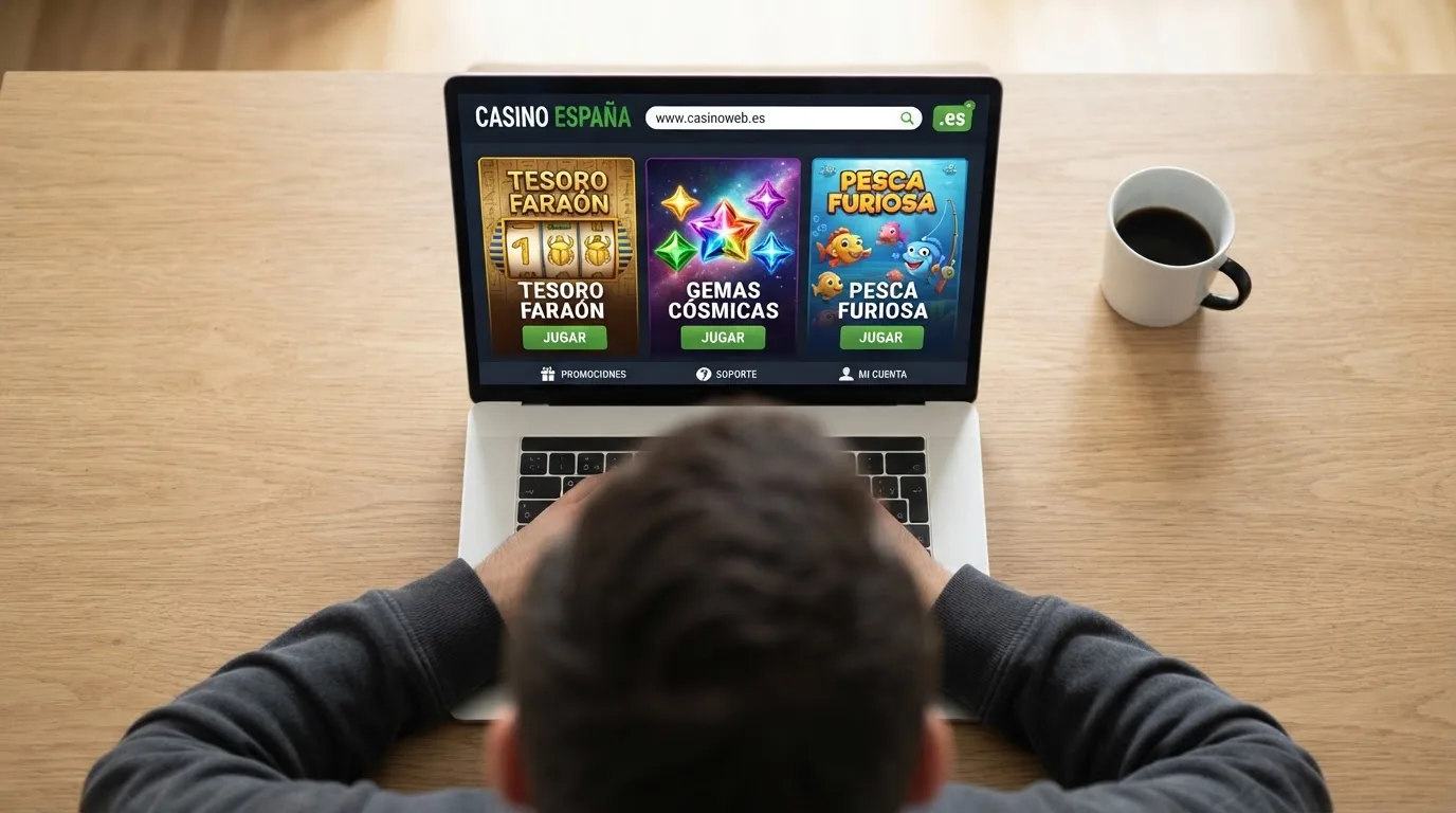 Captura de pantalla de tres tragaperras populares —Book of Dead, Starburst y Big Bass Splash— alineadas en la interfaz de un casino online español con el sello de dominio .es visible